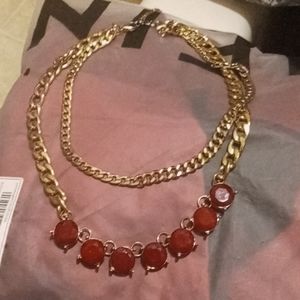 TRENDY GOLDTONE BIB NECKLACE